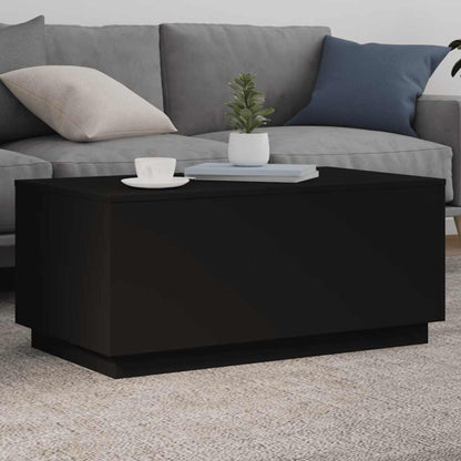 Tavolino da Soggiorno con Luci LED Nero 90x50x40 cm | homemem39