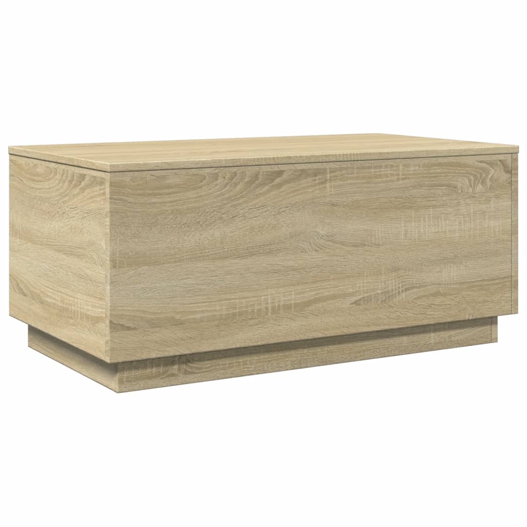 Tavolino da Soggiorno con Luci LED Rovere Sonoma 90x50x40 cm | homemem39