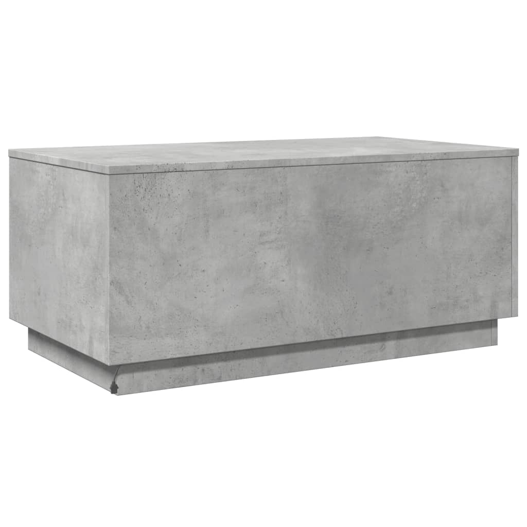Tavolino da Soggiorno con Luci LED Grigio Cemento 90x50x40 cm | homemem39