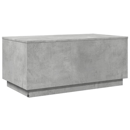 Tavolino da Soggiorno con Luci LED Grigio Cemento 90x50x40 cm | homemem39