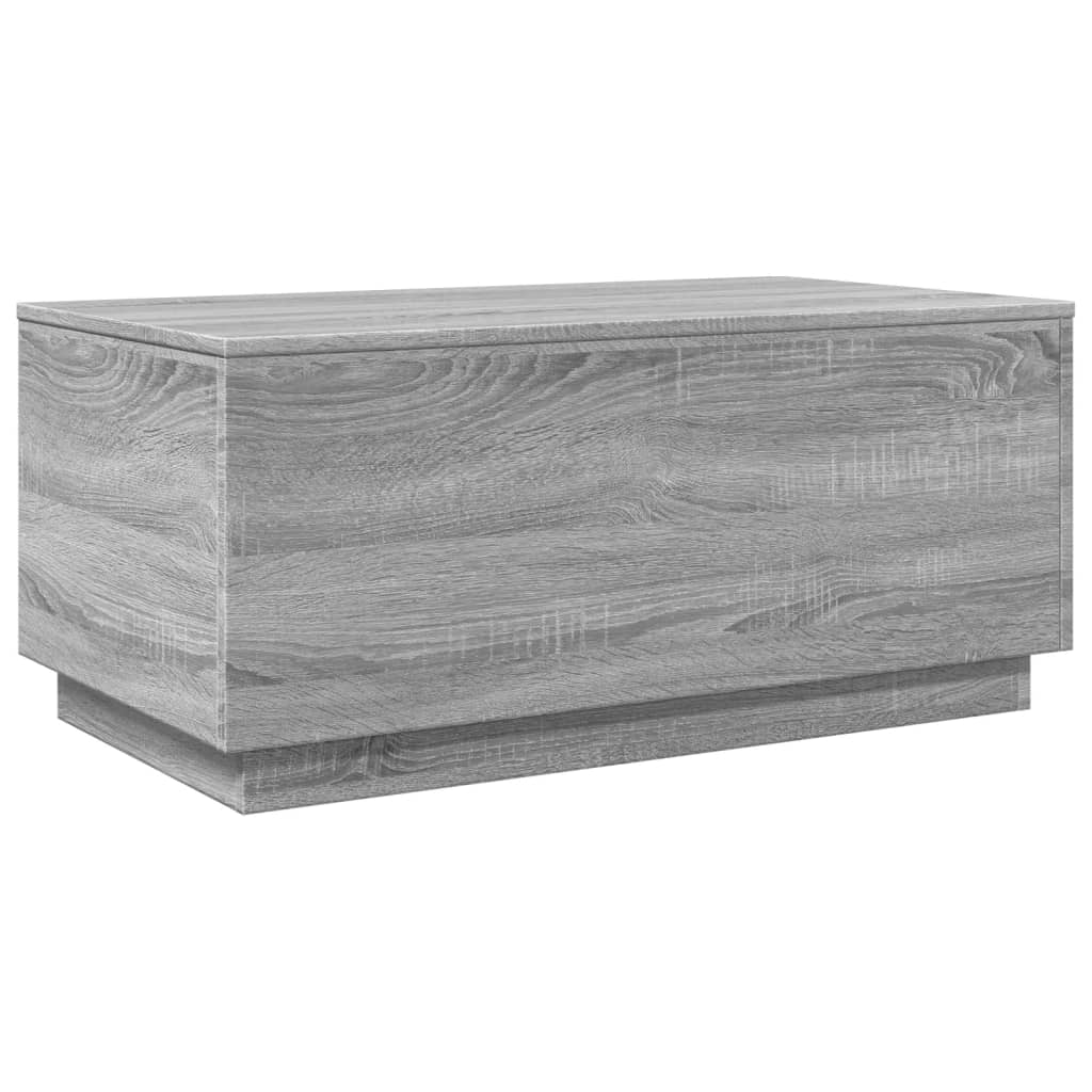 Tavolino da Soggiorno con Luci LED Grigio Sonoma 90x50x40 cm | homemem39