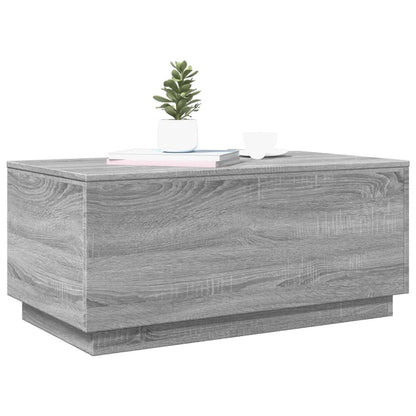 Tavolino da Soggiorno con Luci LED Grigio Sonoma 90x50x40 cm | homemem39