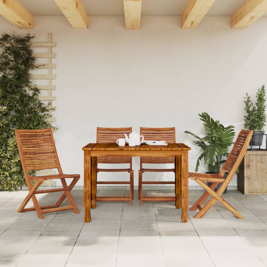 Sedie da Giardino Pieghevoli 4pz in Legno Massello di Acacia | homemem39