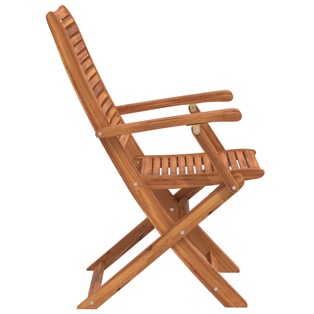 Sedie da Giardino Pieghevoli con Braccioli 2pz Massello Acacia | homemem39