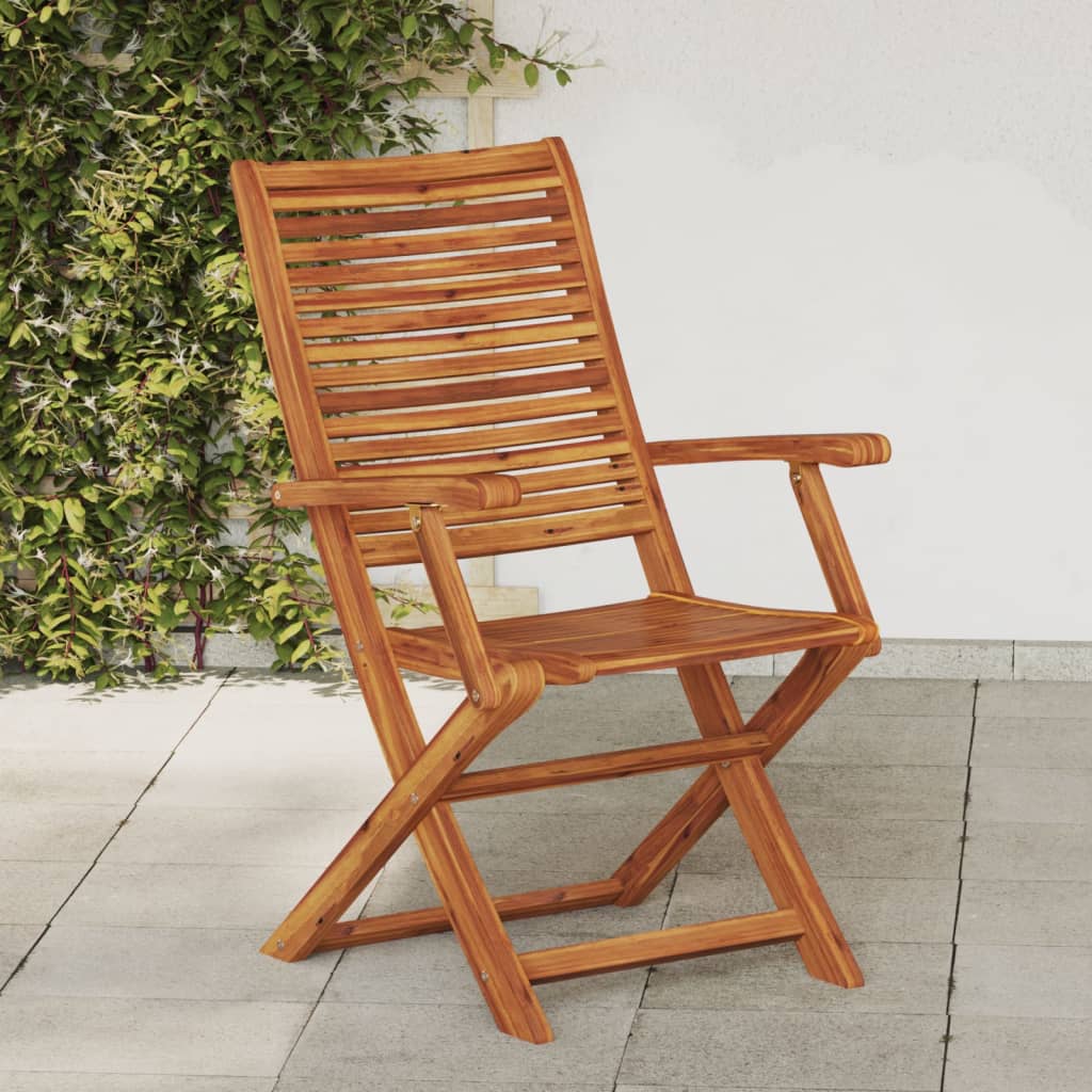 Sedie da Giardino Pieghevoli con Braccioli 2pz Massello Acacia | homemem39