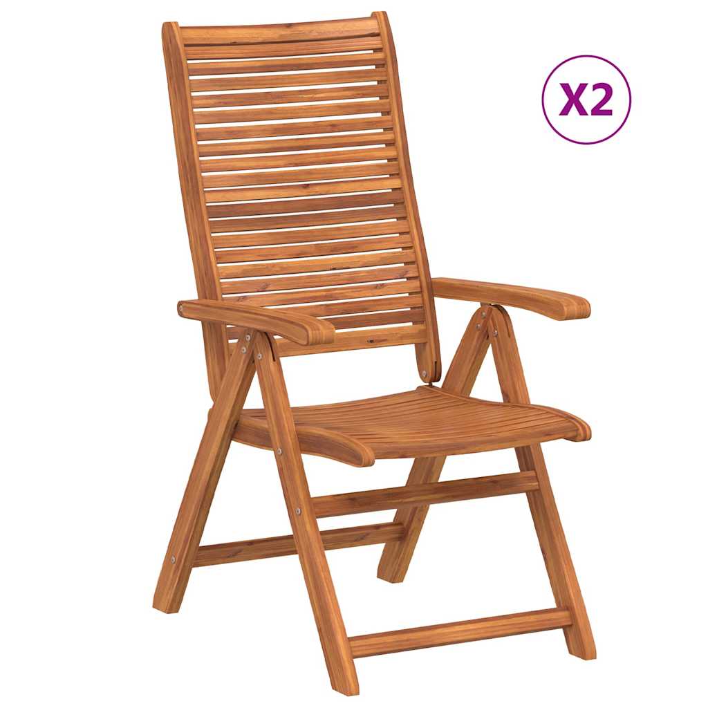 Sedie Giardino Pieghevoli Reclinabili 2pz Legno Massello Acacia | homemem39