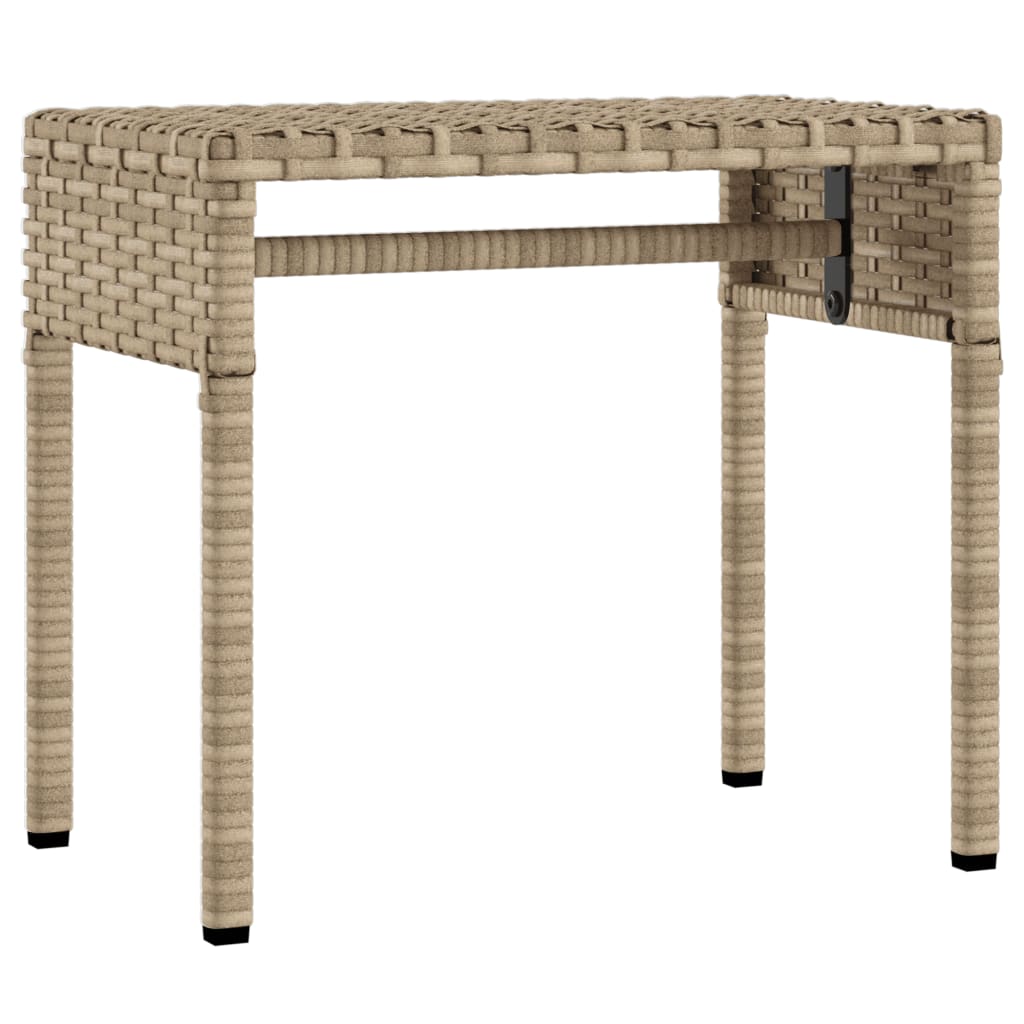 Sun Lounger with Canopy and Beige Polyrattan Table