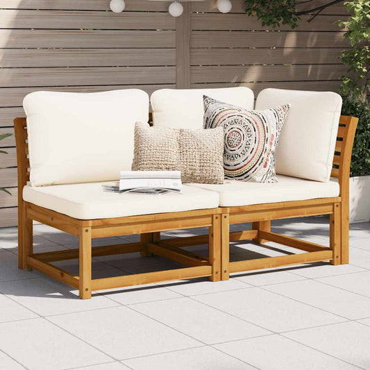 Set Salotto da Giardino 2 pz con Cuscini Legno Massello Acacia - homemem39