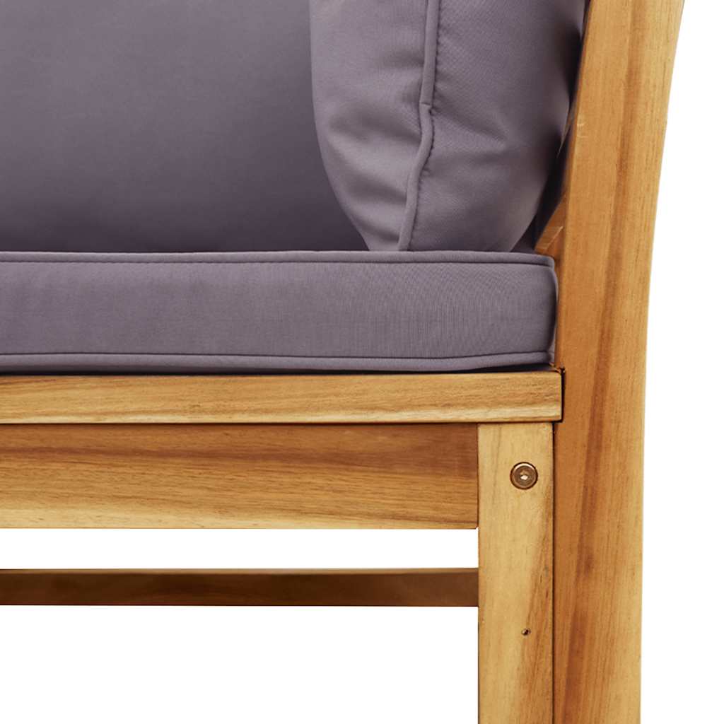 Set Salotto da Giardino 2 pz con Cuscini Legno Massello Acacia