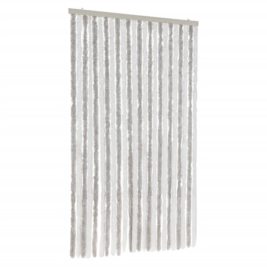 Tenda Antimosche Grigia Chiaro e Bianca 100x230 cm in Ciniglia - homemem39