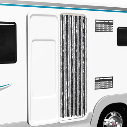 Tenda Antimosche Grigia e Nera 56x185 cm in Ciniglia