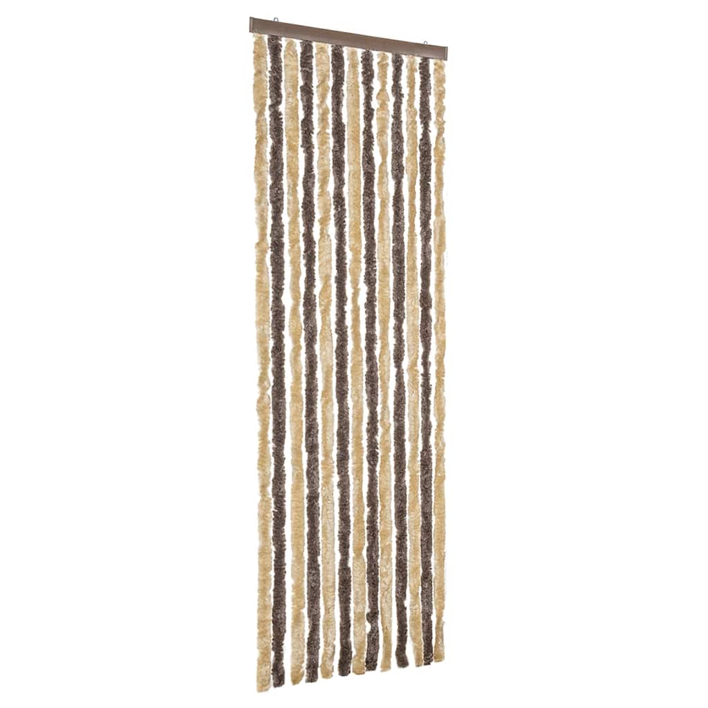 Tenda Antimosche Marrone Scuro e Beige 56x185 cm in Ciniglia | homemem39