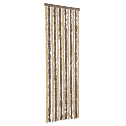 Tenda Antimosche Marrone Scuro e Beige 56x185 cm in Ciniglia | homemem39