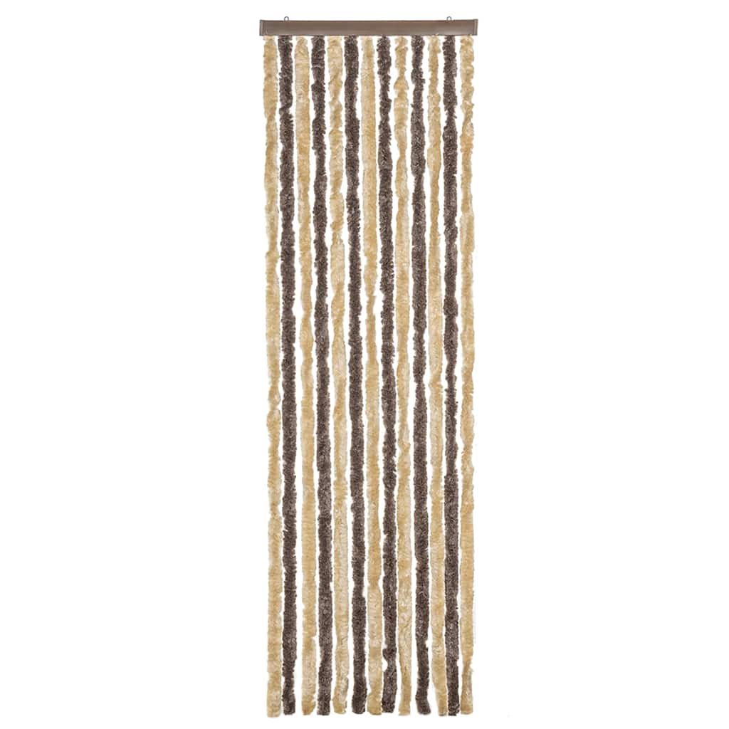 Tenda Antimosche Marrone Scuro e Beige 56x185 cm in Ciniglia | homemem39