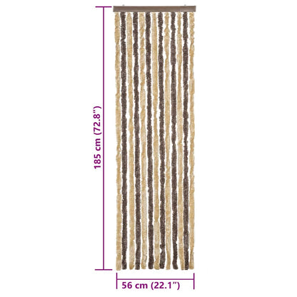 Tenda Antimosche Marrone Scuro e Beige 56x185 cm in Ciniglia | homemem39
