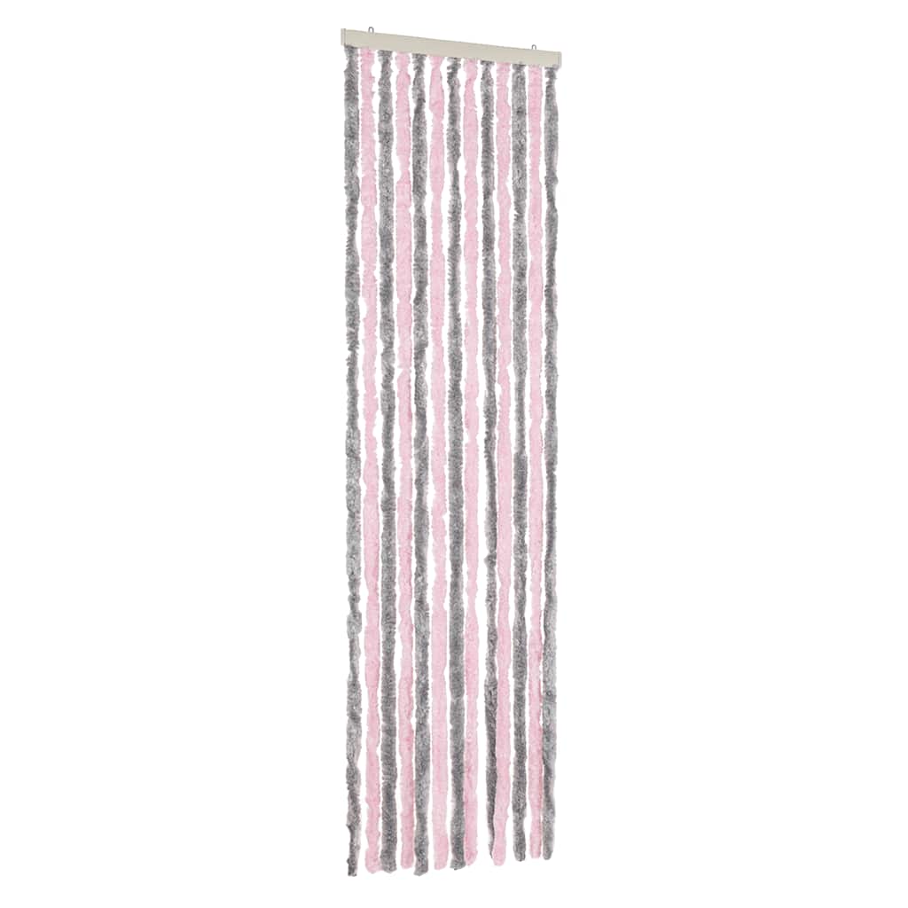 Tenda Antimosche Grigio Argento e Rosa 56x185 cm in Ciniglia | homemem39