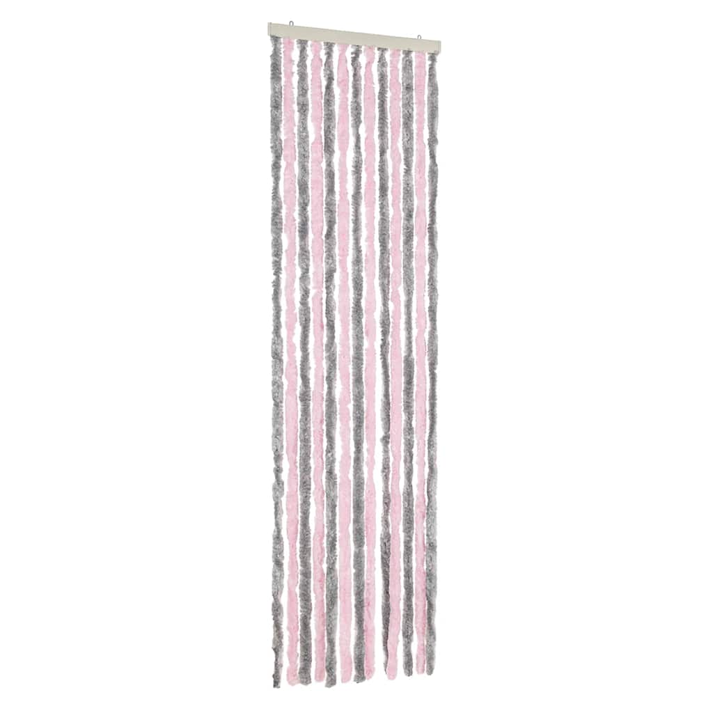 Tenda Antimosche Grigio Argento e Rosa 56x200 cm in Ciniglia | homemem39