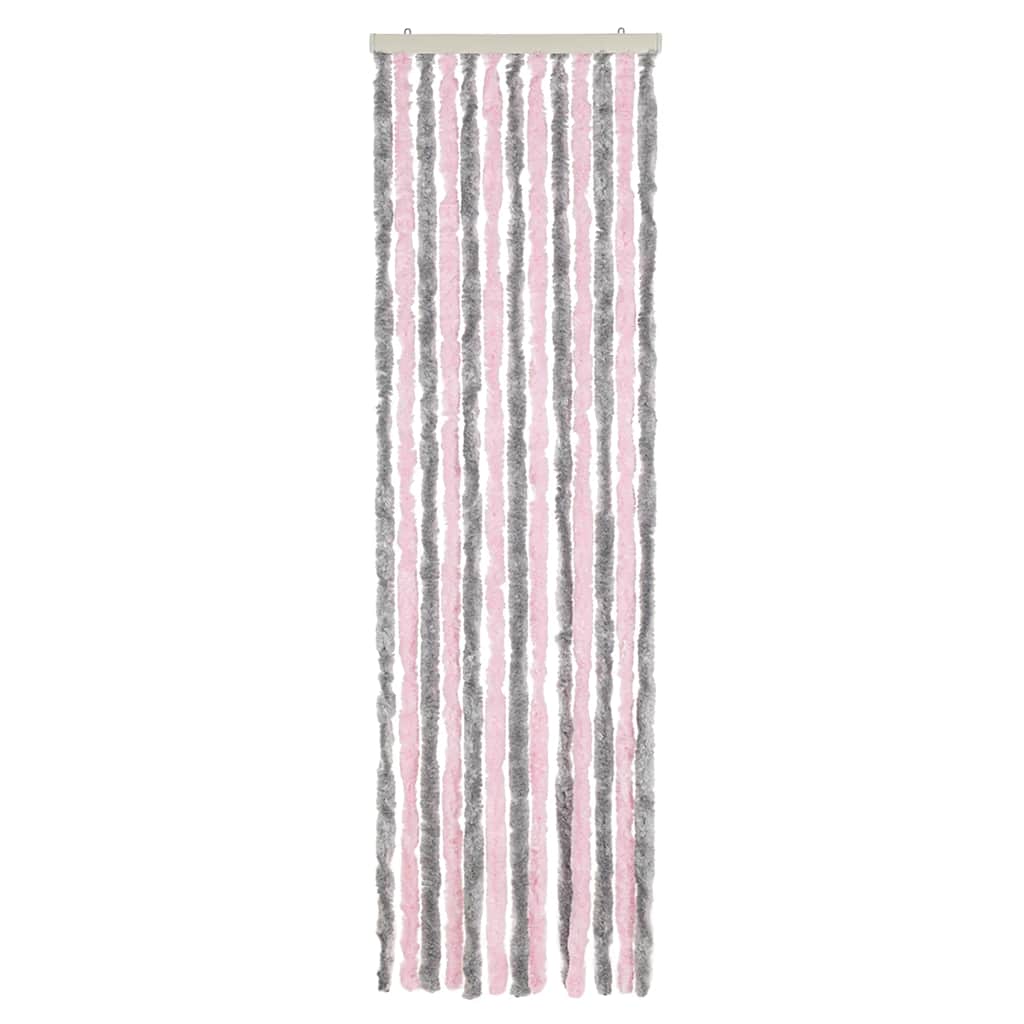 Tenda Antimosche Grigio Argento e Rosa 56x200 cm in Ciniglia | homemem39