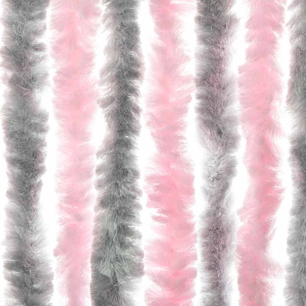 Tenda Antimosche Grigio Argento e Rosa 56x200 cm in Ciniglia | homemem39