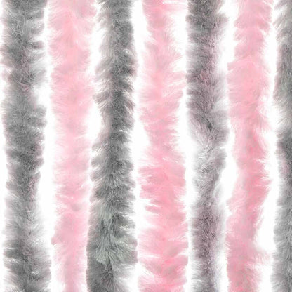 Tenda Antimosche Grigio Argento e Rosa 56x200 cm in Ciniglia | homemem39