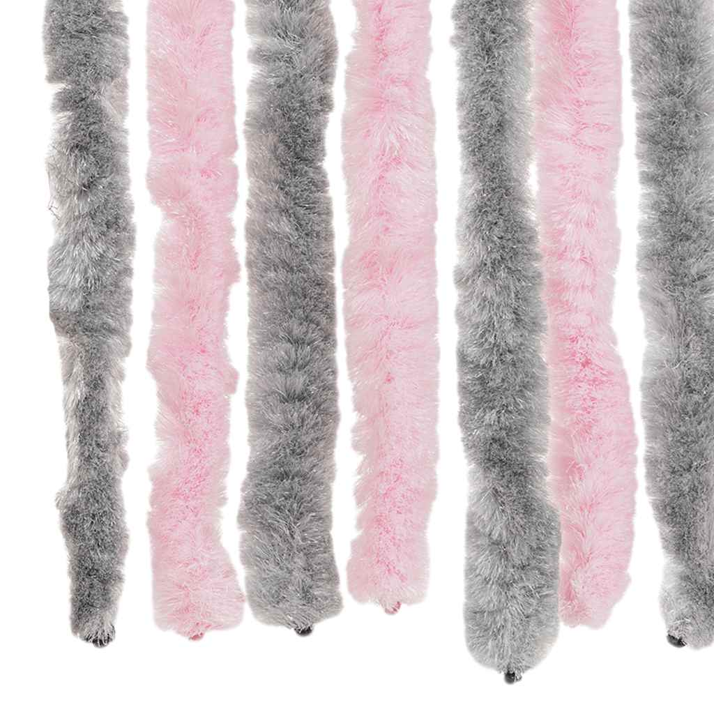 Tenda Antimosche Grigio Argento e Rosa 56x200 cm in Ciniglia | homemem39