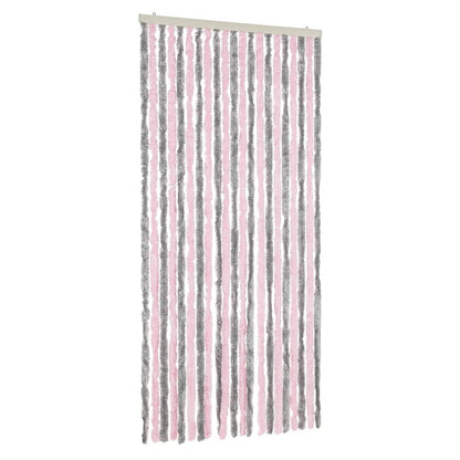 Tenda Antimosche Grigio Argento e Rosa 90x200 cm in Ciniglia