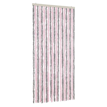 Tenda Antimosche Grigio Argento e Rosa 90x220 cm in Ciniglia
