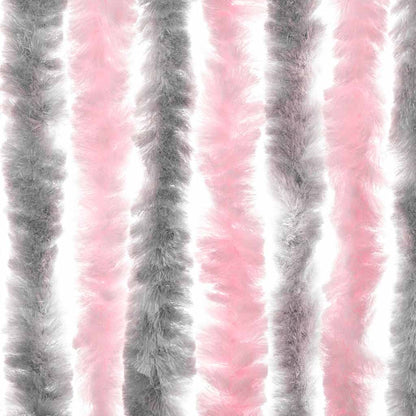 Tenda Antimosche Grigio Argento e Rosa 100x200 cm in Ciniglia | homemem39