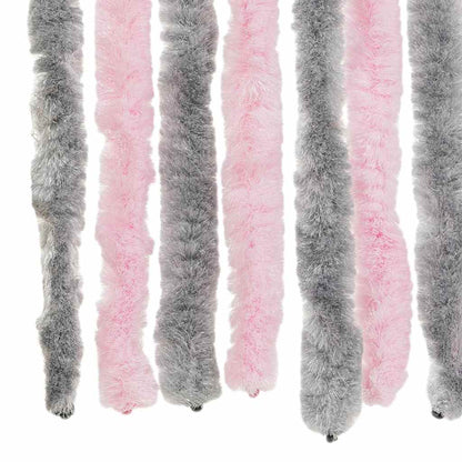 Tenda Antimosche Grigio Argento e Rosa 100x200 cm in Ciniglia | homemem39