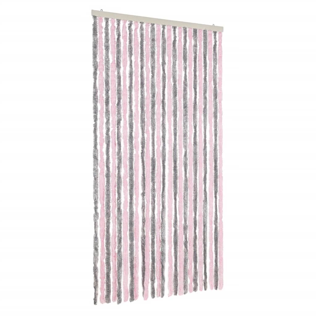 Tenda Antimosche Grigio Argento e Rosa 100x220 cm in Ciniglia | homemem39