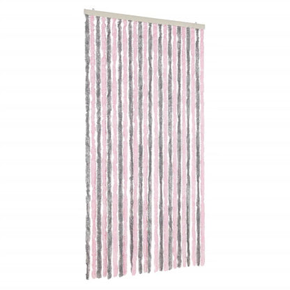 Tenda Antimosche Grigio Argento e Rosa 100x220 cm in Ciniglia | homemem39