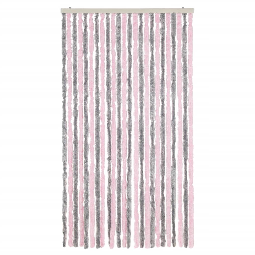 Tenda Antimosche Grigio Argento e Rosa 100x220 cm in Ciniglia | homemem39