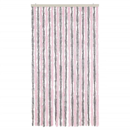 Tenda Antimosche Grigio Argento e Rosa 100x220 cm in Ciniglia | homemem39