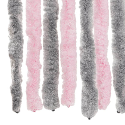 Tenda Antimosche Grigio Argento e Rosa 100x220 cm in Ciniglia | homemem39