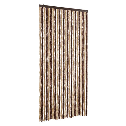 Tenda Antimosche Beige e Marrone Chiaro 100x200 cm in Ciniglia