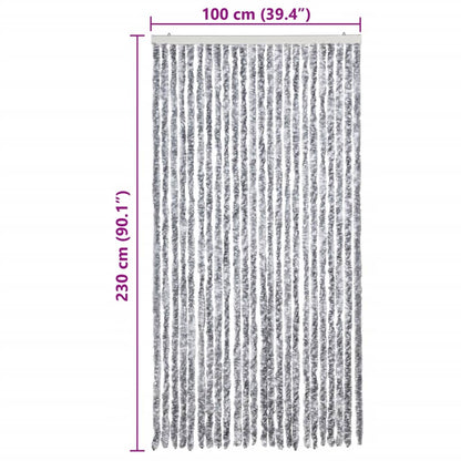 Tenda Antimosche Grigio e Bianca 100x230 cm in Ciniglia | homemem39