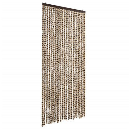Tenda Antimosche Beige e Marrone 100x230 cm in Ciniglia