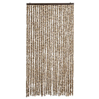 Tenda Antimosche Beige e Marrone 100x230 cm in Ciniglia