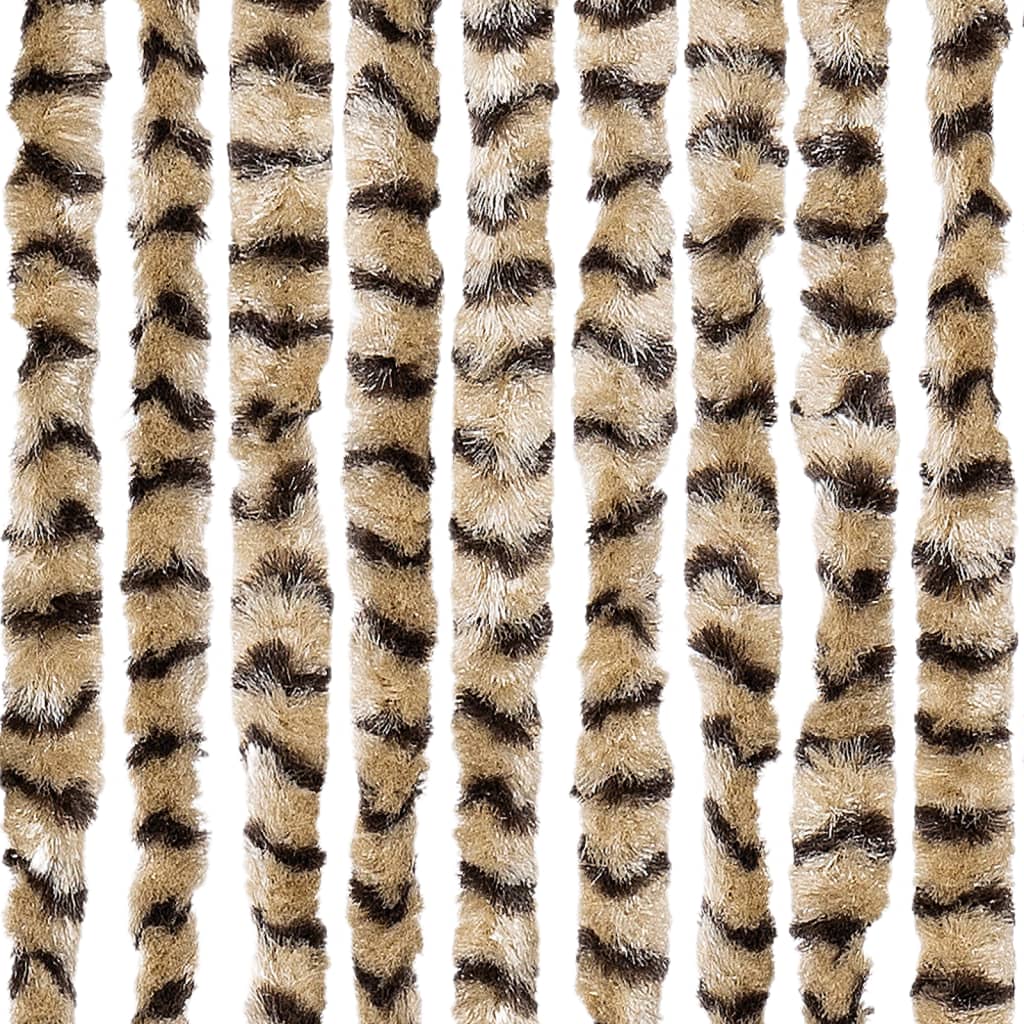 Tenda Antimosche Beige e Marrone 100x230 cm in Ciniglia