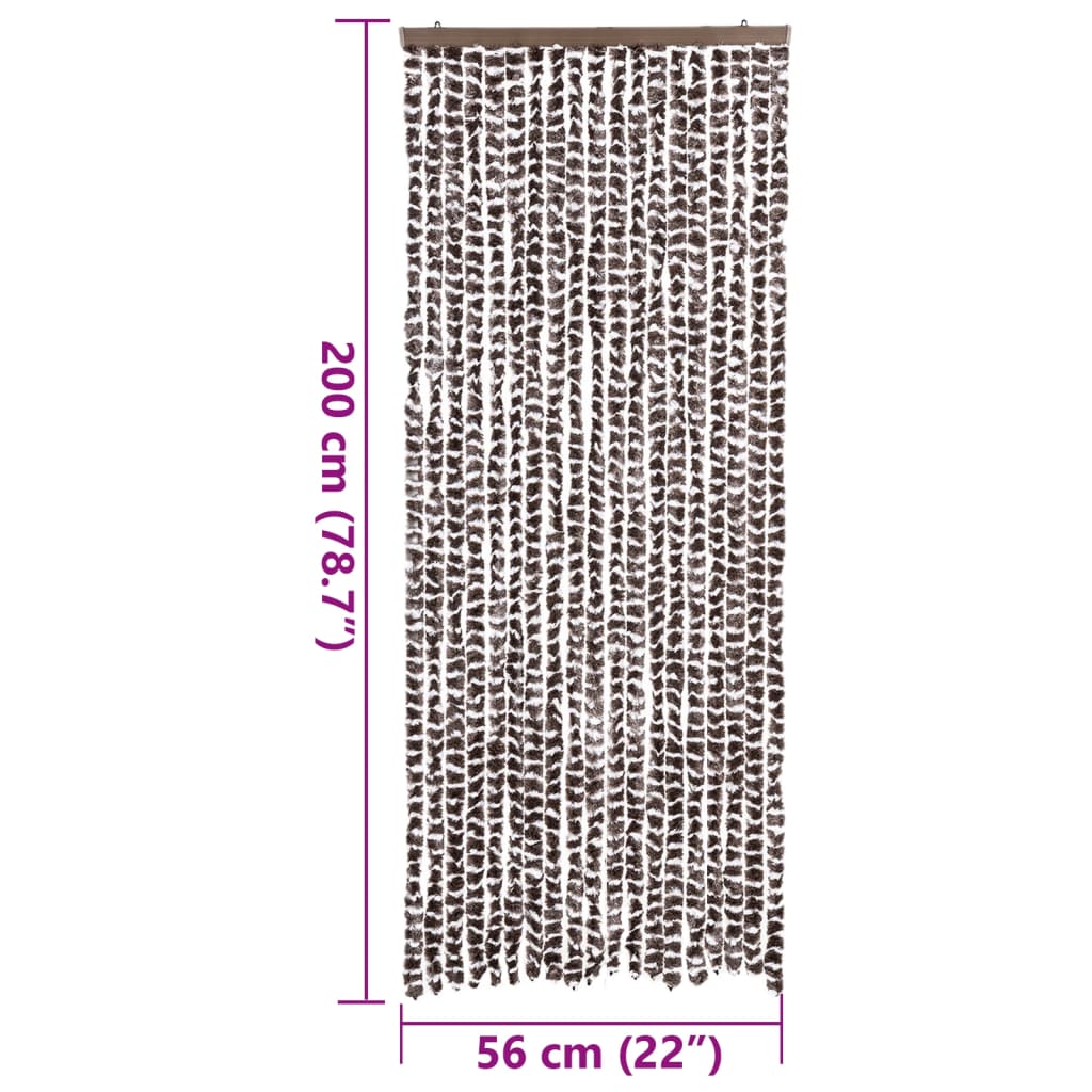 Tenda Antimosche Marrone e Bianca 56x200 cm in Ciniglia | homemem39