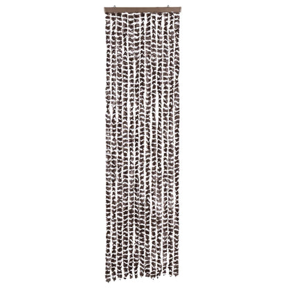 Tenda Antimosche Marrone e Bianca 56x200 cm in Ciniglia