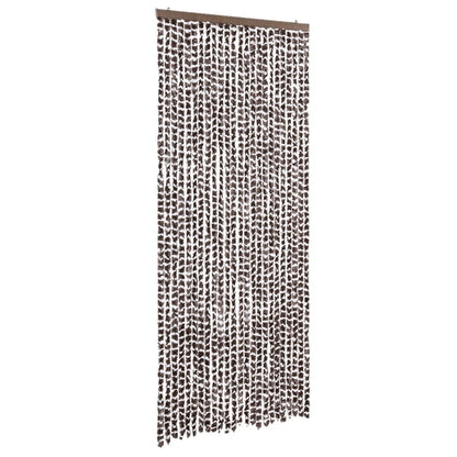 Tenda Antimosche Marrone e Bianca 100x200 cm in Ciniglia