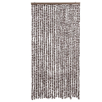 Tenda Antimosche Marrone e Bianca 100x200 cm in Ciniglia