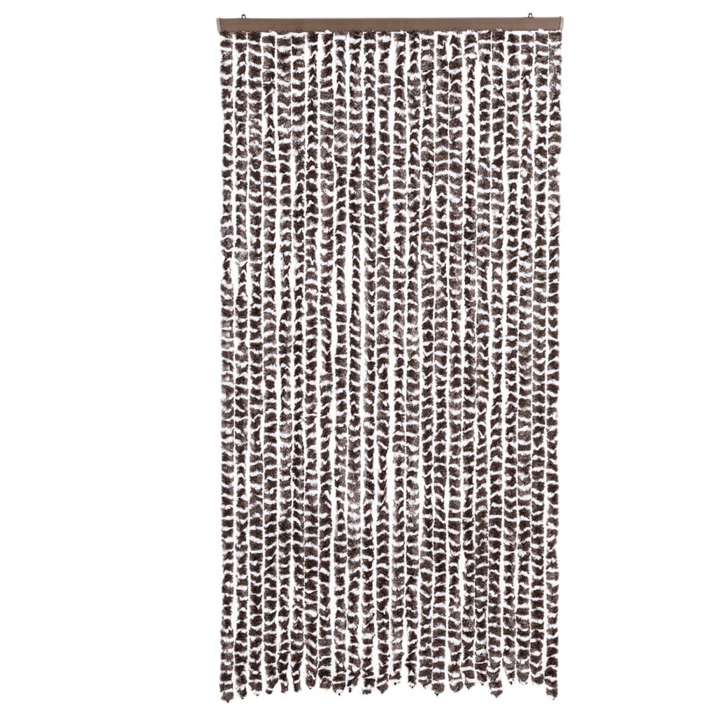 Tenda Antimosche Marrone e Bianca 100x230 cm in Ciniglia | homemem39