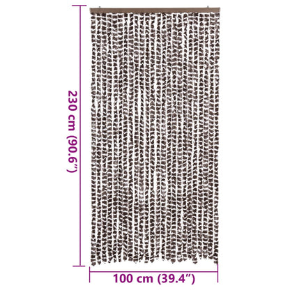 Tenda Antimosche Marrone e Bianca 100x230 cm in Ciniglia | homemem39