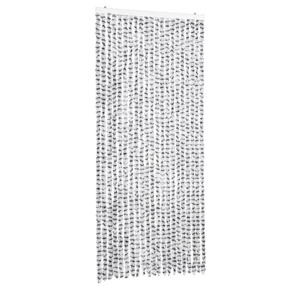 Tenda Antimosche Grigio Chiaro e Grigio Scuro 90x200cm Ciniglia