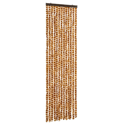 Tenda Antimosche Ocra e Bianca 56x200 cm in Ciniglia