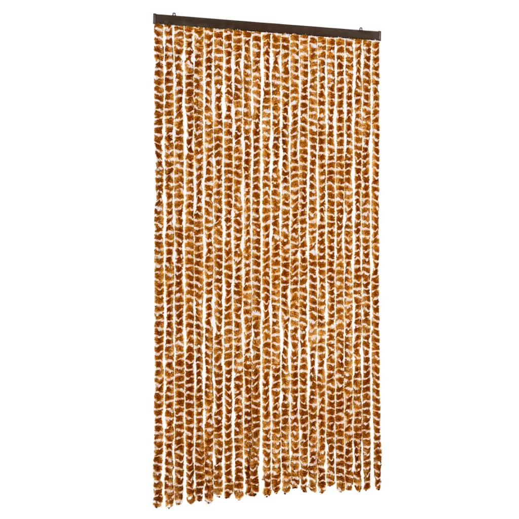 Tenda Antimosche Ocra e Bianca 100x230 cm in Ciniglia