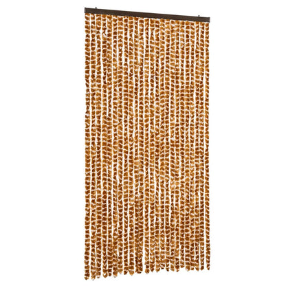 Tenda Antimosche Ocra e Bianca 100x230 cm in Ciniglia