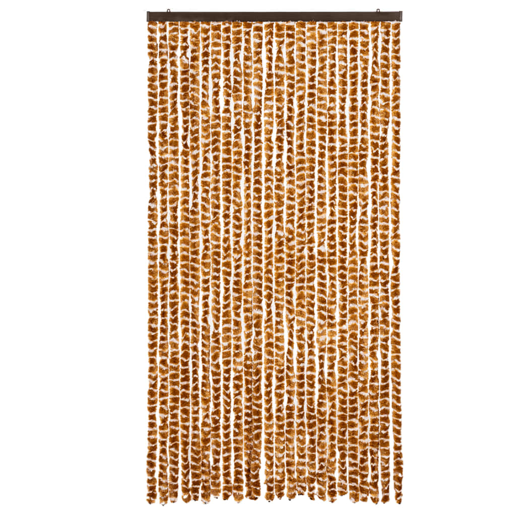 Tenda Antimosche Ocra e Bianca 100x230 cm in Ciniglia